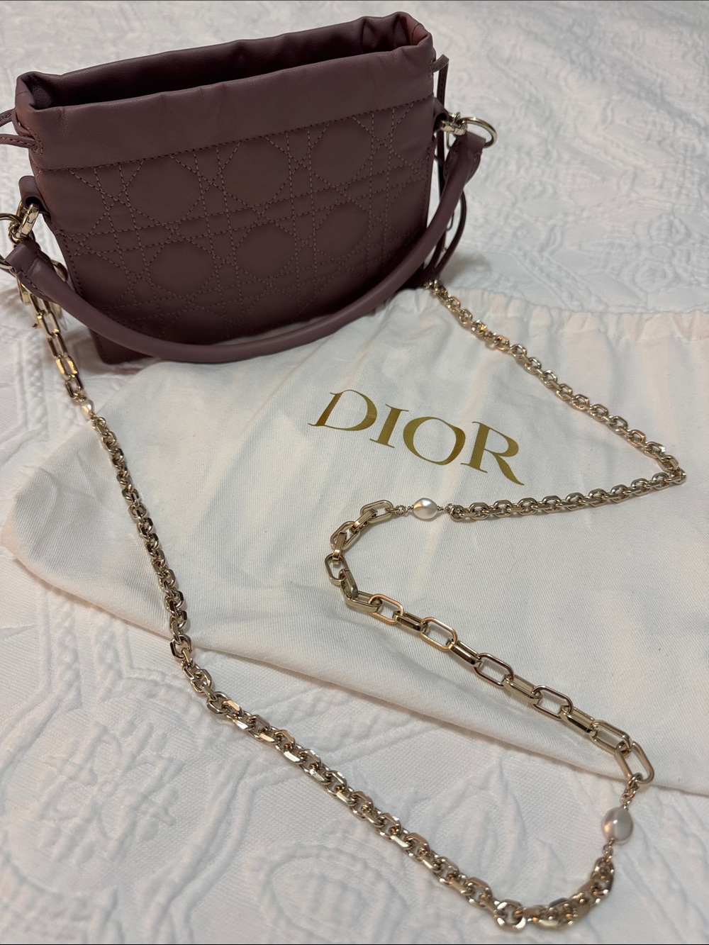 Lady Dior Pouch in Pink Peony - Picture 4 of 8